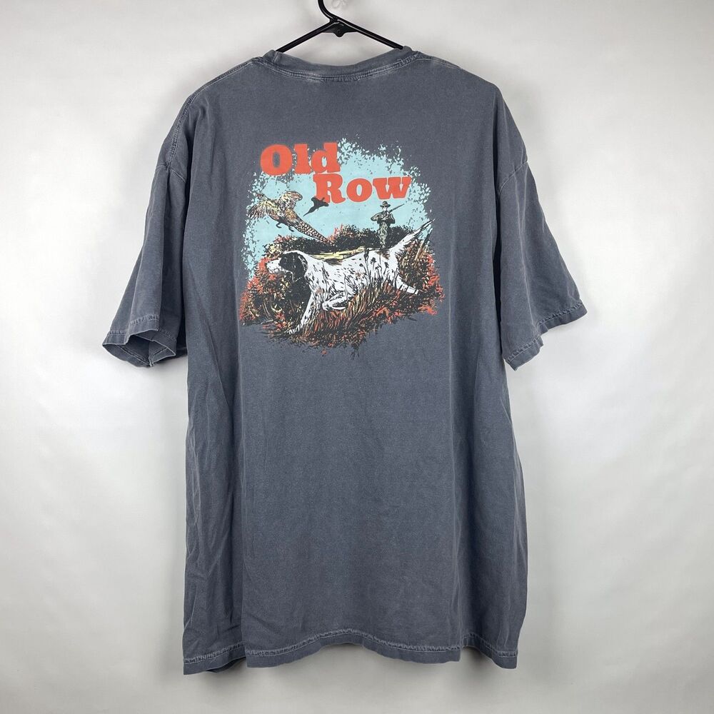 Old Row Outdoors Pheasant Hunt Pocket T Shirt Comfort Colors Blue Heavyweight 2X